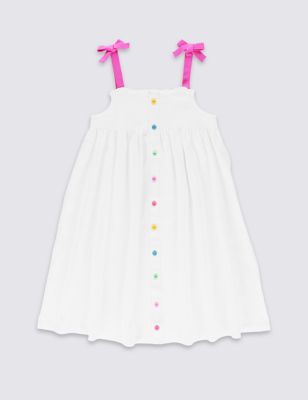 Pure Cotton Button Through Dress &#40;1-7 Years&#41;